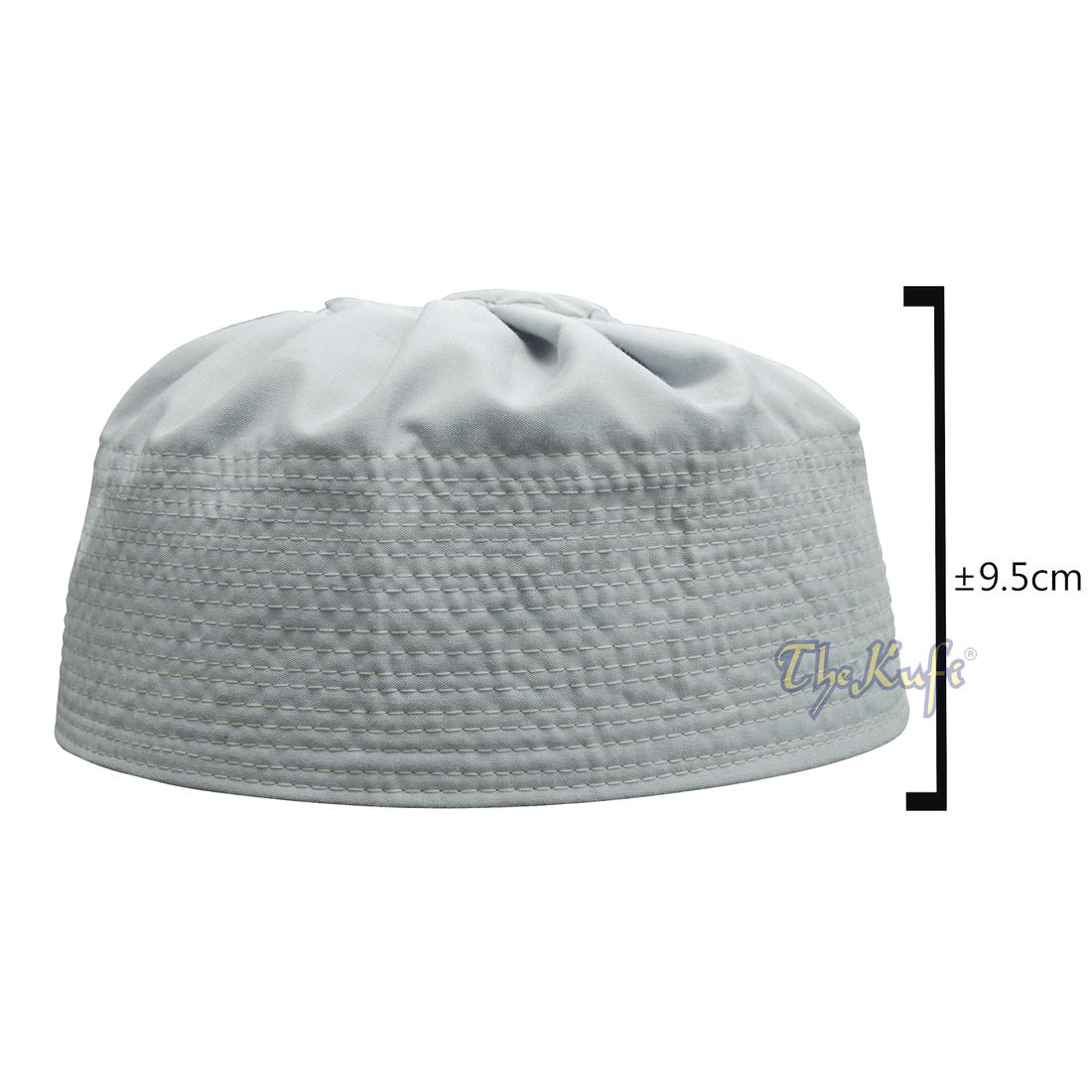 Gray Fabric Pleated-top Cotton Kufi Hat