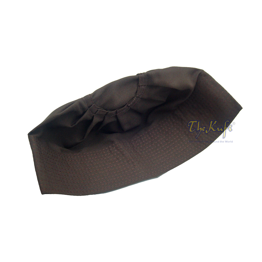 Dark Brown Pleated Top Kufi Hats