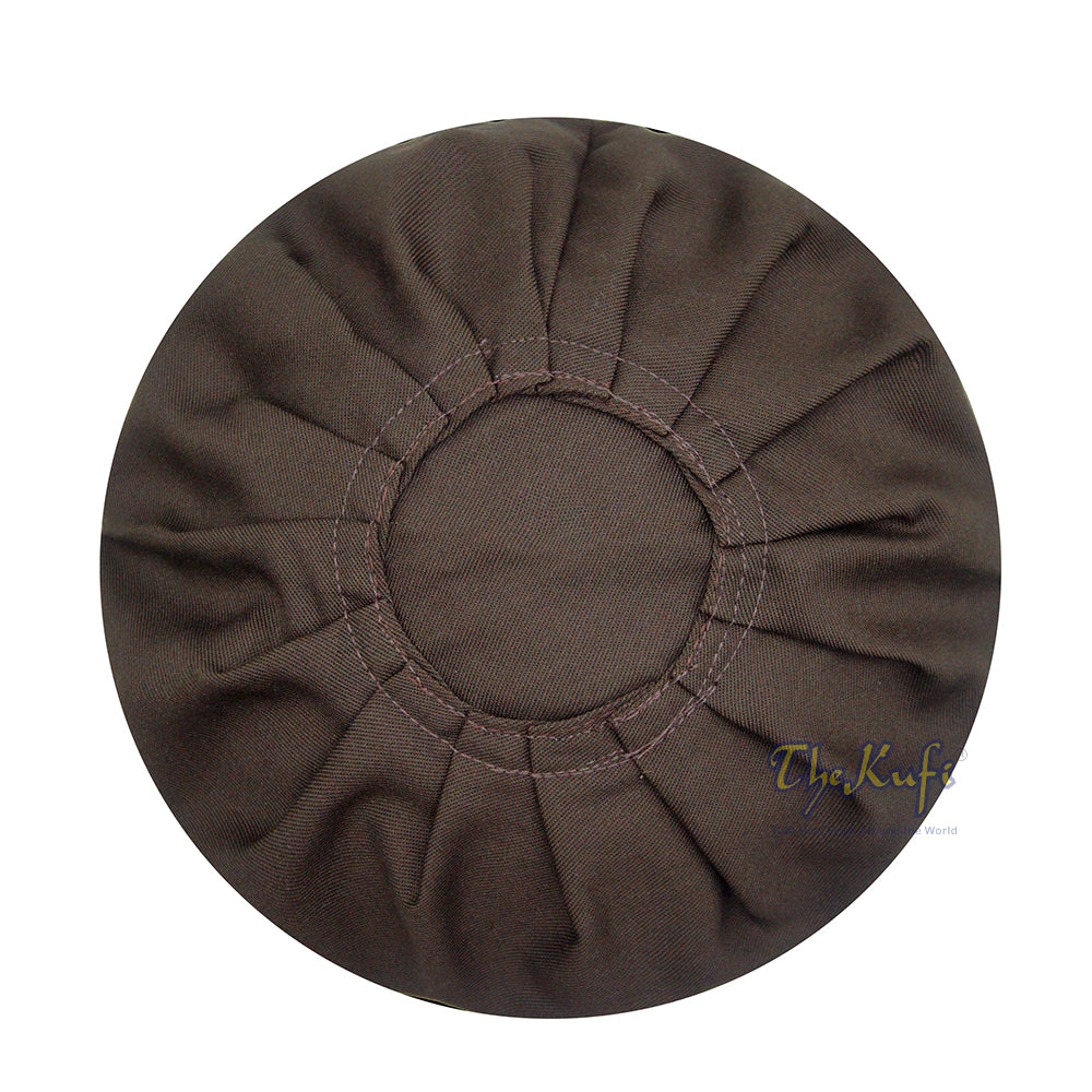 Topi Kufi Lipit Coklat Tua