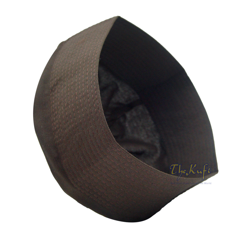 Dark Brown Pleated Top Kufi Hats