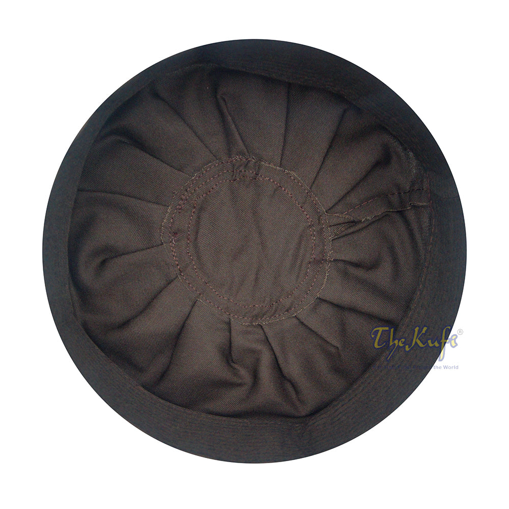 Topi Kufi Lipit Coklat Tua