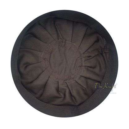 Topi Kufi Lipit Coklat Tua