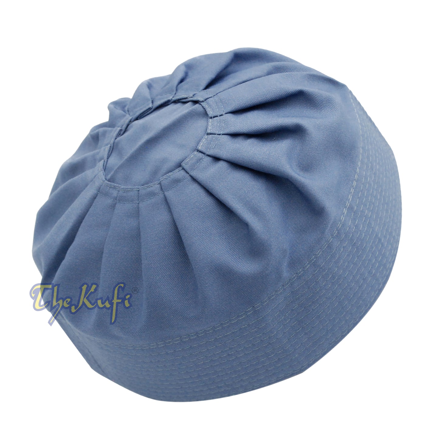 Pigeon Blue Pleated Top Kufi Hats