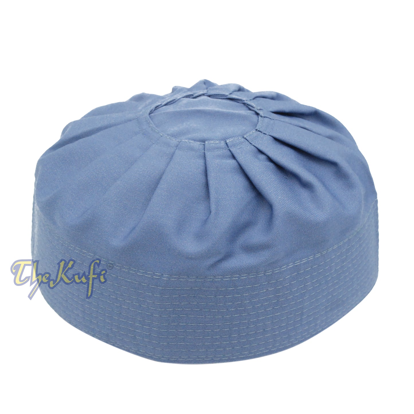 Pigeon Blue Pleated Top Kufi Hats