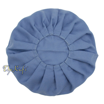 Pigeon Blue Pleated Top Kufi Hats