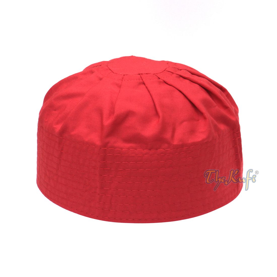 Atasan Lipit Campuran Katun Merah Kain Tinggi 9Cm Topi Doa Kufi Beanie