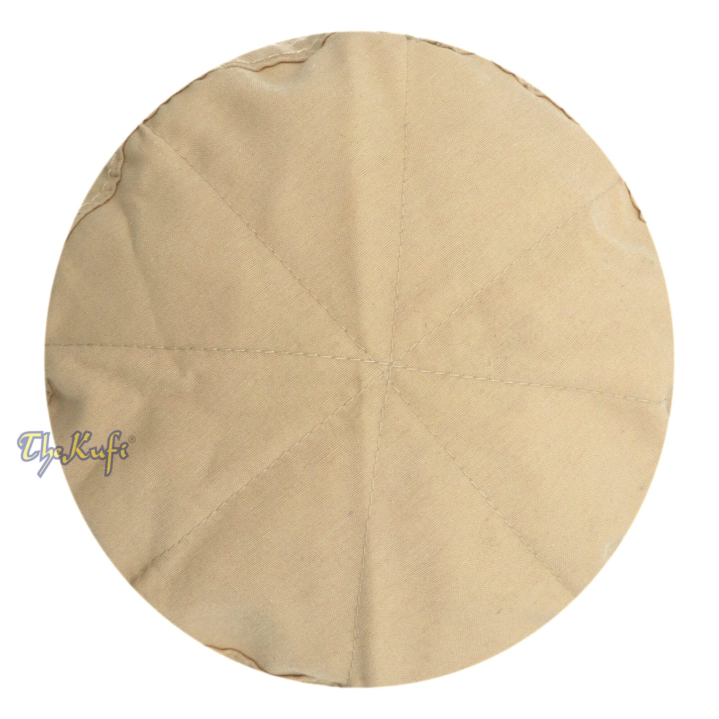 Tan Turkish Flat Simple Stitch Design Cloth Kufi Namaz Cap