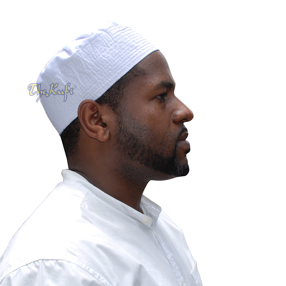 Kain Putih Ijazi Lipit-Topi Katun Campuran Kufi Topi Sholat