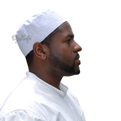 Kain Putih Ijazi Lipit-Topi Katun Campuran Kufi Topi Sholat