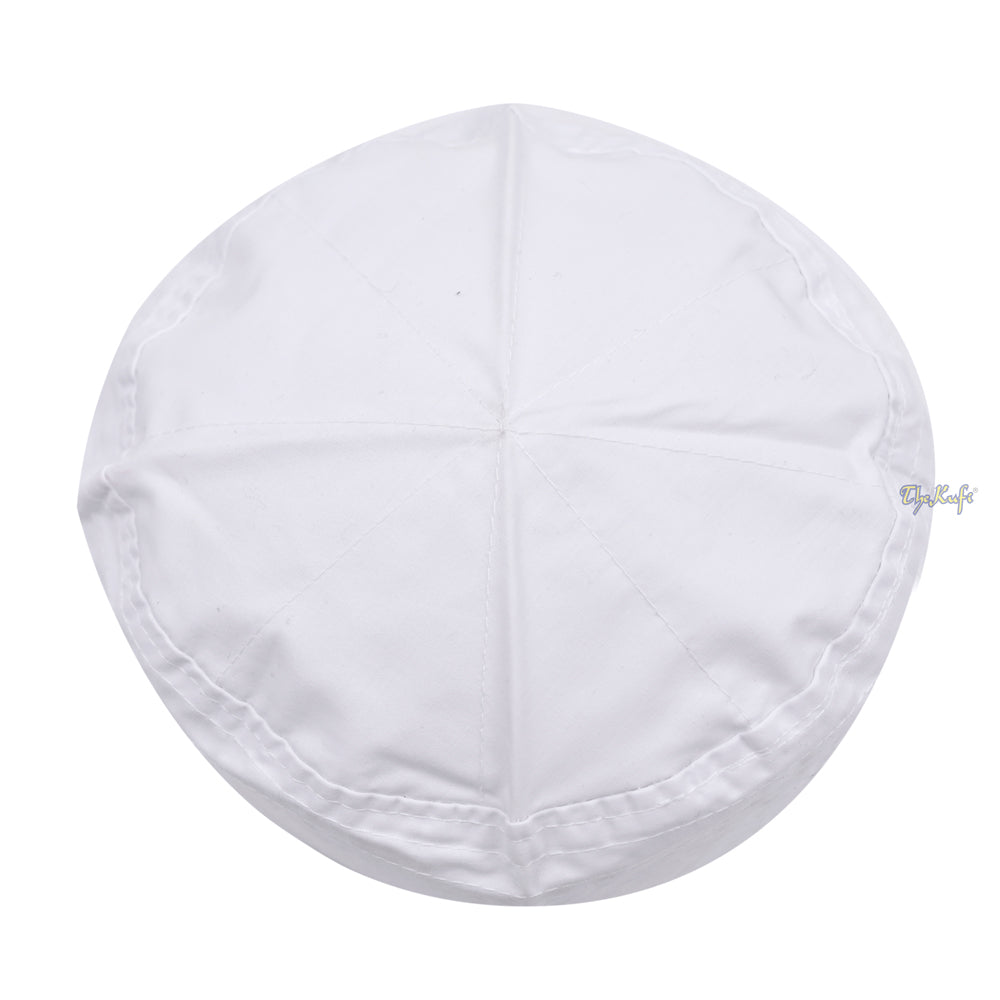 White Turkish Simple Plain Flat-Top Thin Fabric Kufis
