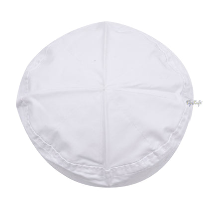 White Turkish Simple Plain Flat-Top Thin Fabric Kufis