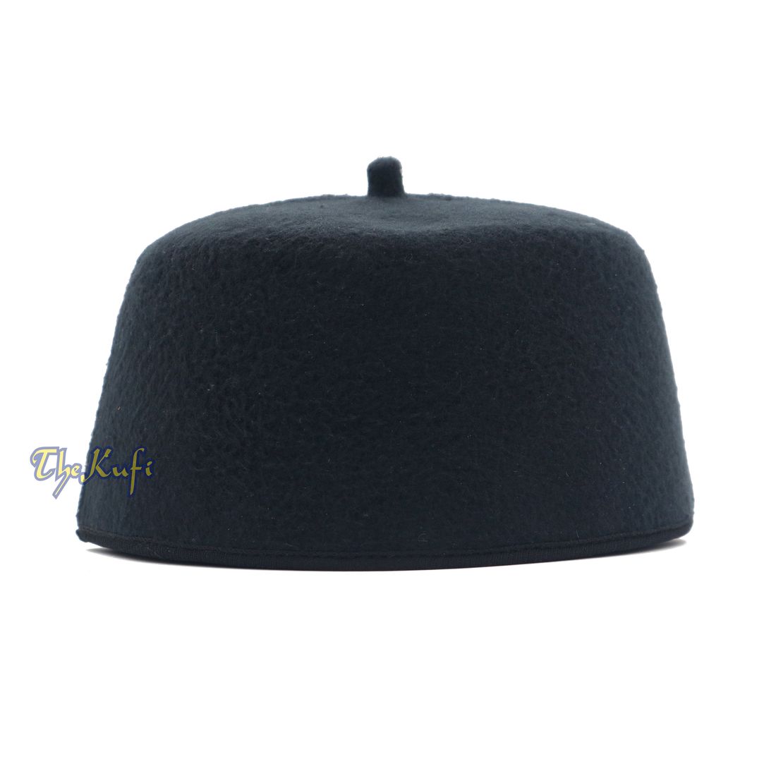 Handmade Black Fez-style Kufi Crown with Tip