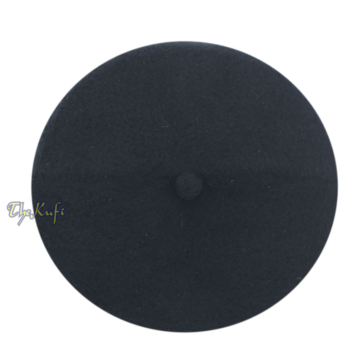 Handmade Black Fez-Style Kufi Crown with Tip
