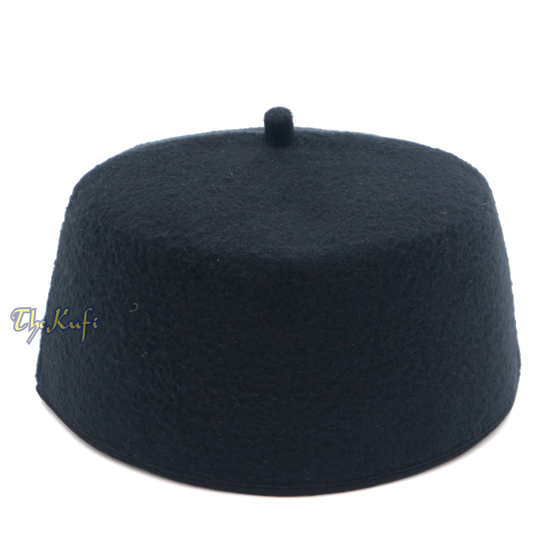 Handmade Black Fez-Style Kufi Crown With Tip