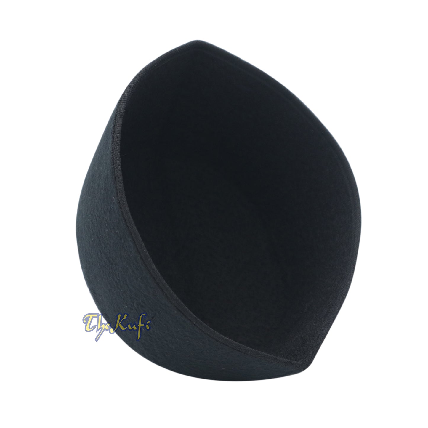 Handmade Black Fez-Style Kufi Crown with Tip
