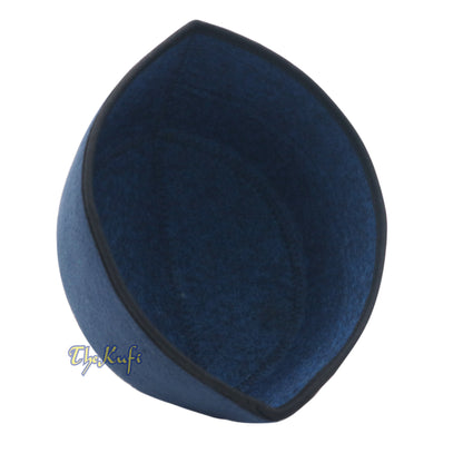 Dark Blue Fez-Style Kufi With Tip