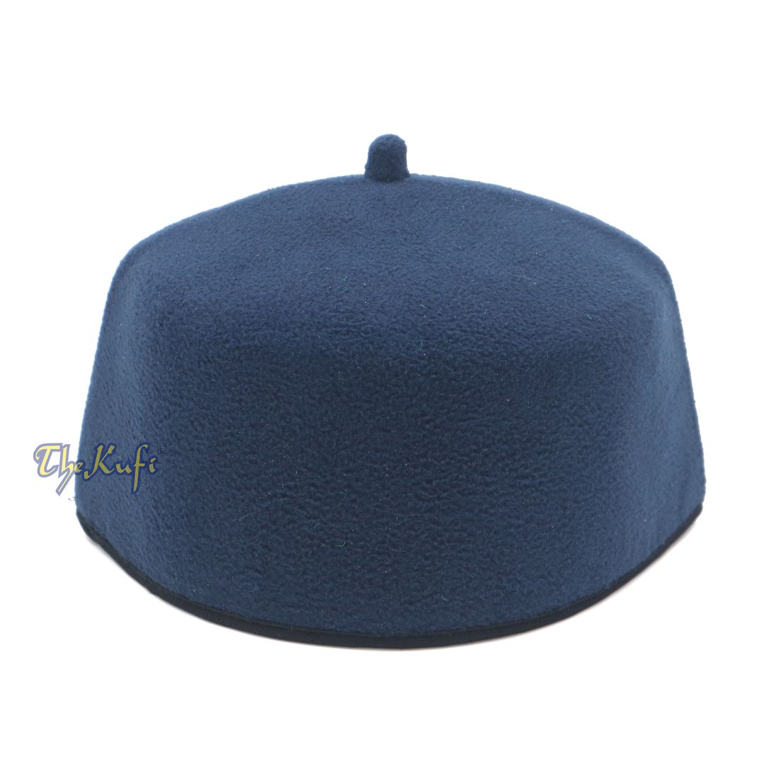 Dark Blue Fez-style Kufi with Tip