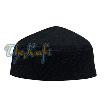 Handmade Pointed Top Black Faux Felt Kufi