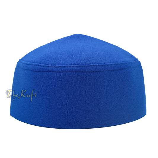 Handmade Pointed Top Blue Faux Felt Kufi