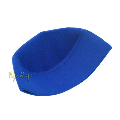 Handmade Pointed Top Blue Faux Felt Kufi