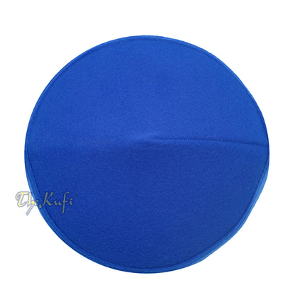 Kufi Faux Felt Biru Atas Runcing Buatan Tangan