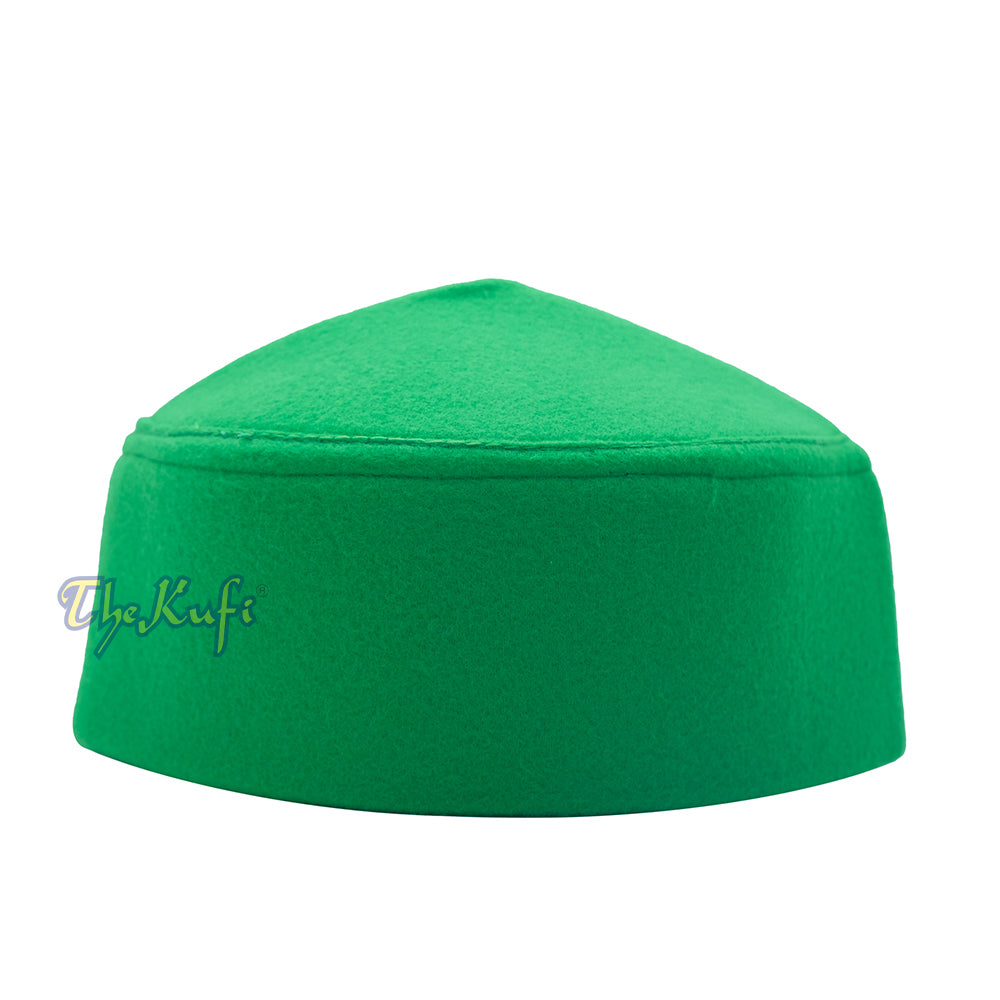 Kufi Tiruan Atas Hijau Runcing Buatan Tangan