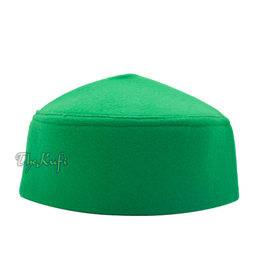 Handmade Pointed Top Green Faux Felt Kufi