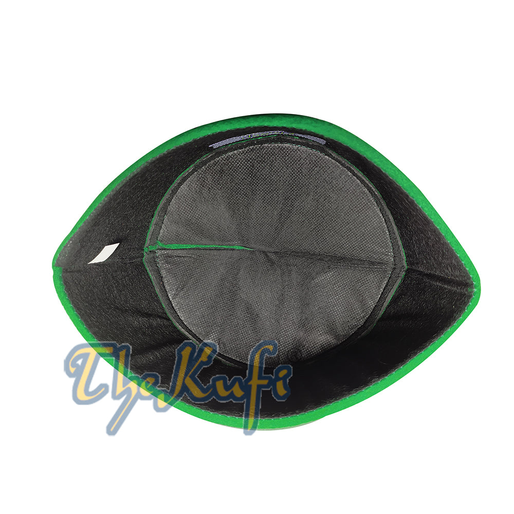 Kufi Tiruan Atas Hijau Runcing Buatan Tangan