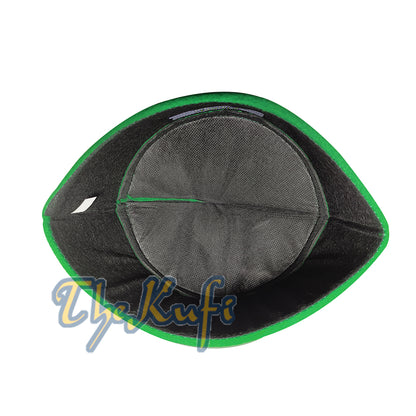 Kufi Tiruan Atas Hijau Runcing Buatan Tangan