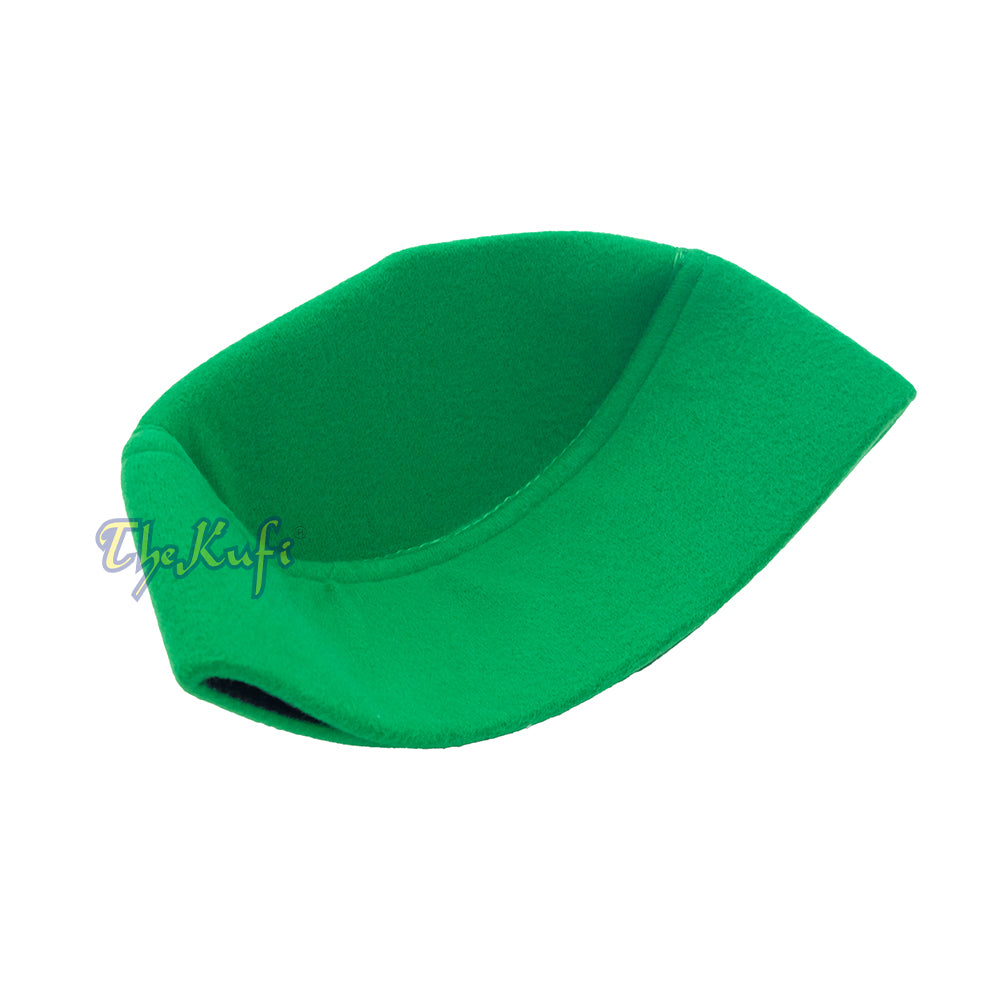 Kufi Tiruan Atas Hijau Runcing Buatan Tangan
