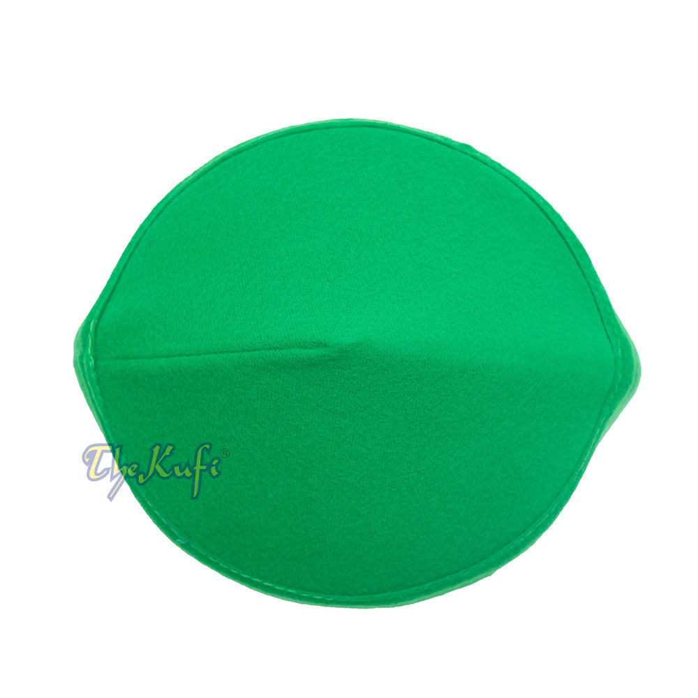 Handmade Pointed Top Green Faux Felt Kufi