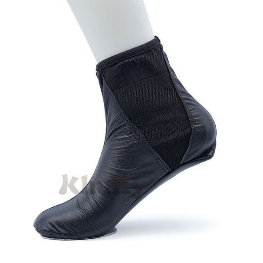 Black Men’s/Women’s Elastic Slip-On Halal Leather Sunnah Khuff Khuffain Socks for Mosque