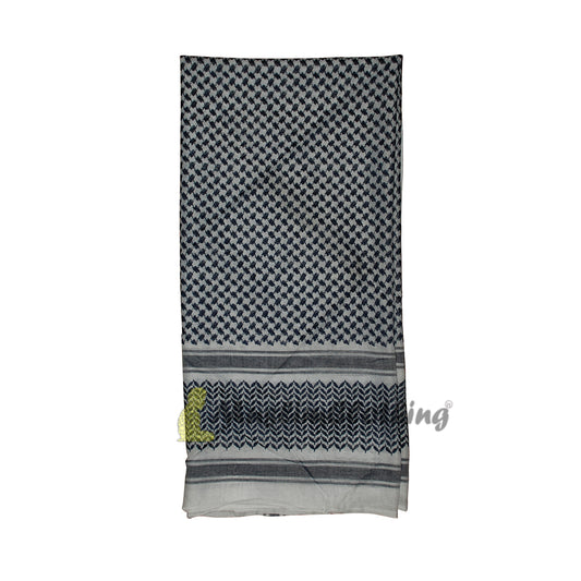 Indigo & Black Keffiyeh Arafat Scarf Shemagh 120X120Cm