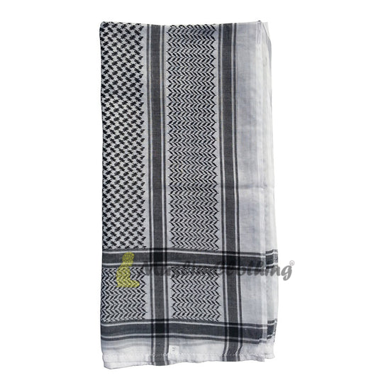Syal Keffiyeh Arafat Hitam Putih Ukuran 120x120cm