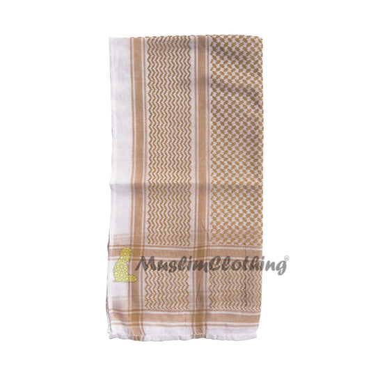 Selendang Sorban Selendang Arafat Lelaki Keffiyeh Coklat dan Putih
