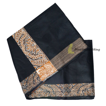 Selendang Sorban Gaya Habaib Hitam Desain Coklat Karat 56x203cm