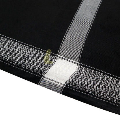 Black Style Sorban Shawl Turban White Border Design 208 x107cm