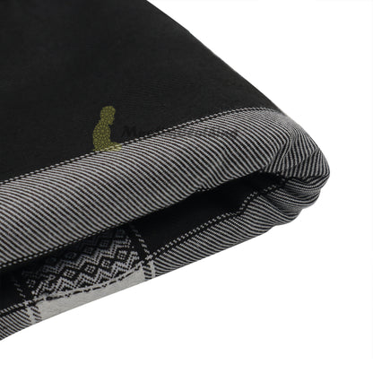 Black Style Sorban Shawl Turban White Border Design 208 x107cm