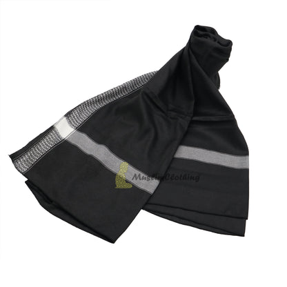 Black Style Sorban Shawl Turban White Border Design 208 x107cm