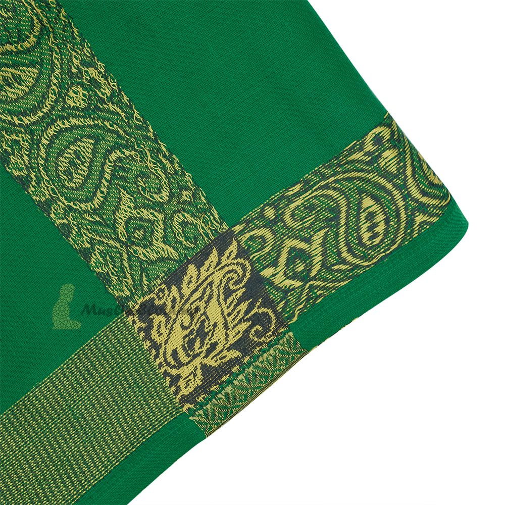 Long Green Habaib Style Yemeni Shawl with Golden Border Sorban Men’s Turban