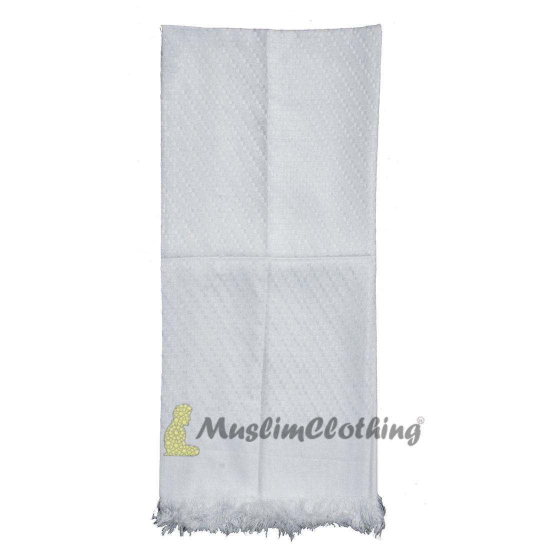 Muslim Men’s Shawl | White Soft Lightweight Scarf Turban 120x108cm (47.24 x 42.51-inch) Islamic FASHION