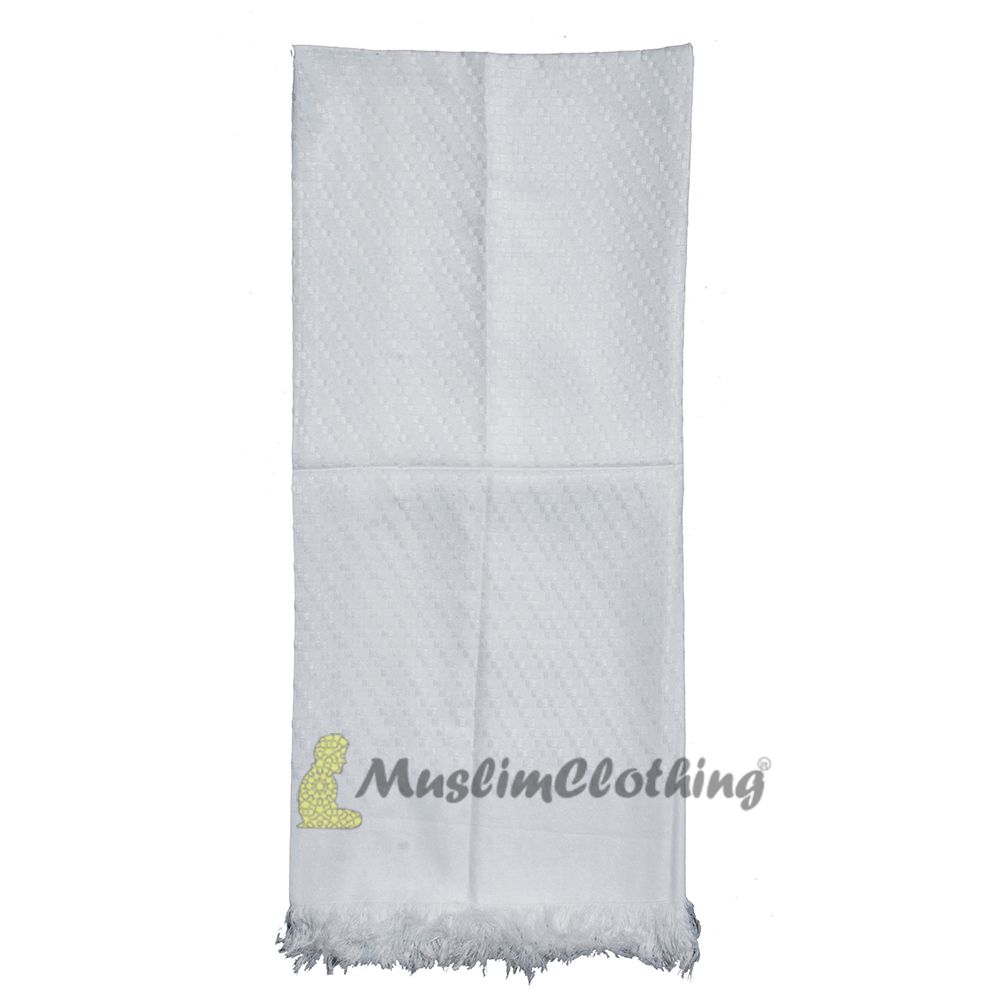 Muslim Men’s Shawl | White Soft Lightweight Scarf Turban 120×108 cm (47.24x 42.51-inch) Islamic Fashion