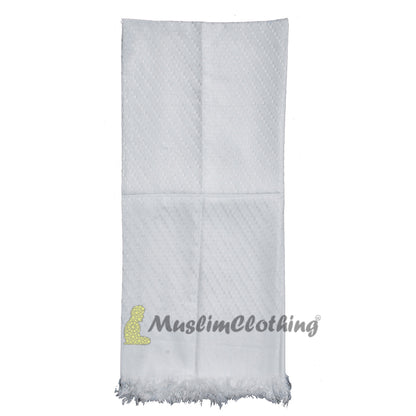 Muslim Men's Shawl | White Soft Lightweight Scarf Turban 120x108 cm (47.24x 42.51-inch) Islamic Fashion