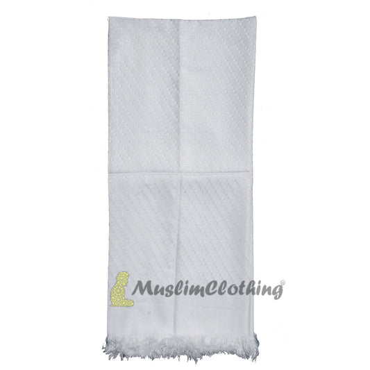 Muslim Men's Shawl | White Soft Lightweight Scarf Turban 120x108 cm (47.24x 42.51-inch) Islamic Fashion