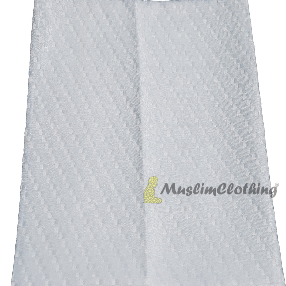 Muslim Men's Shawl | White Soft Lightweight Scarf Turban 120x108 cm (47.24x 42.51-inch) Islamic Fashion
