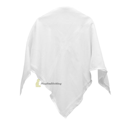 Plain White Muslim Men’S Soft Lightweight Shawl Scarf Voile Almas