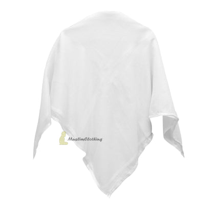 Plain White Muslim Men's Soft Lightweight Shawl Scarf Voile Almas