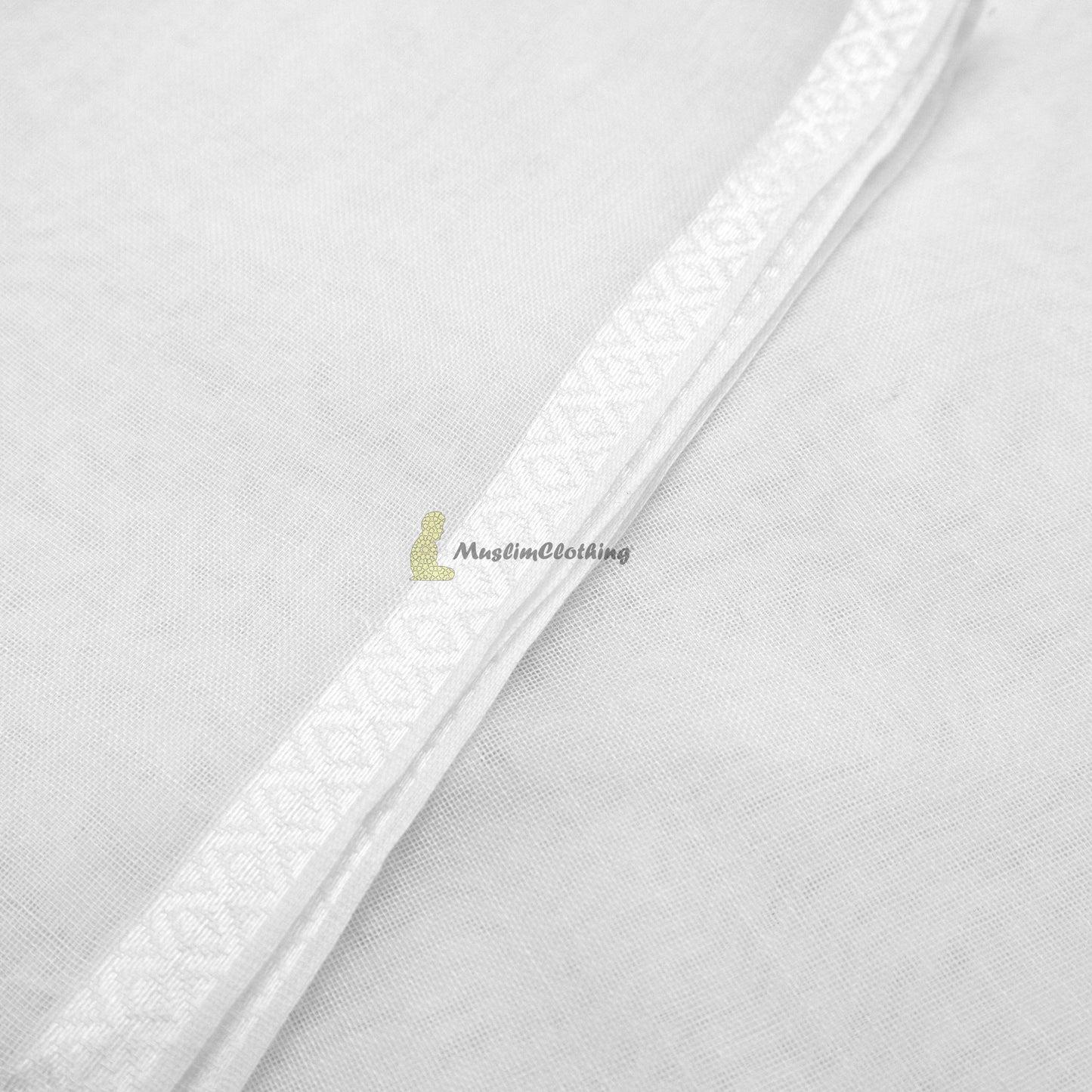 Plain White Muslim Men's Soft Lightweight Shawl Scarf Voile Almas