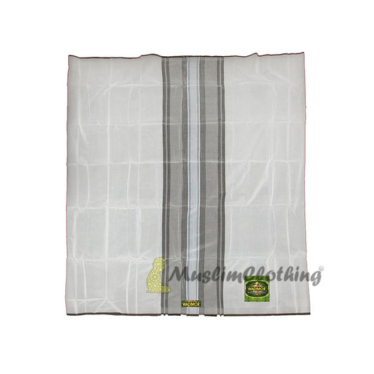 Wadimor White One-Size Men’s Sunnah Izar Sarong Sarung Lungi Cotton Fine Fabric Wadimor Sewn Tube Design