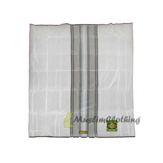 Wadimor® White One-Size Men's Sunnah Izar Sarong Sarung Lungi Cotton Fine Fabric Wadimor® Sewn Tube Design
